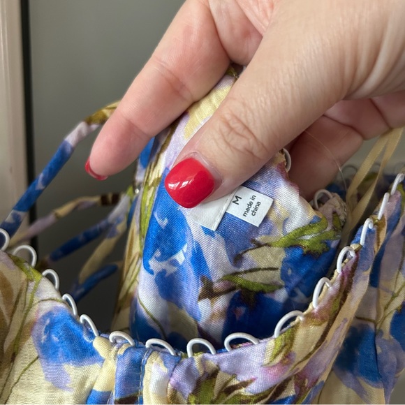 New ASTR Wedelia Bustier Midi Dress Yellow Blue Floral - Picture 5 of 6